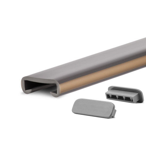 Handlauf PVC, Treppenhandlauf 40x8 mm, Kunststoffhandlauf, Handlaufverkleidung LUX, Rutschfest, messing