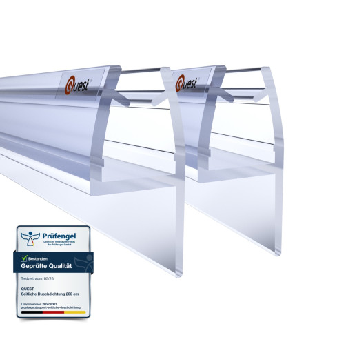 Seitliche Duschdichtung 200 cm, f&uuml;r Glas 6-8 mm, transparent, 2 St&uuml;ck
