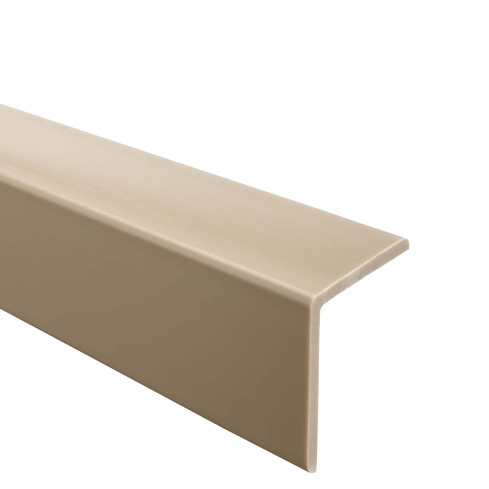 Winkelprofil PVC Kantenschutzprofil, Winkelleiste f&uuml;r Kanten und Ecken, Weich, Flexibel, L-Form, KM, beige