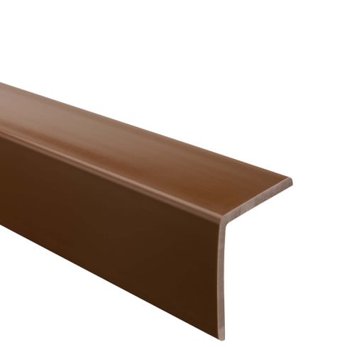 Winkelprofil PVC Kantenschutzprofil, Winkelleiste f&uuml;r Kanten und Ecken, Weich, Flexibel, L-Form, KM, braun
