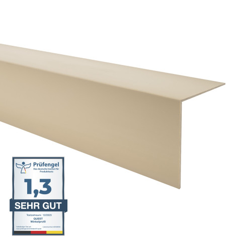 Winkelprofil Hart-PVC Kantenschutzprofil, Winkelleiste f&uuml;r Kanten und Ecken, Dekorativ, L-Form, KT, beige