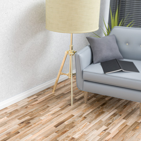 Selbstklebende PVC-Sockelleiste, flexible Fußleiste, gefräst - modern 32mm, 5m, weiß, RAL 9003