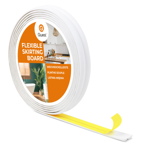 PVC Abschluss- und Kantenschutzleiste, selbstklebend weiß 10/10 5m