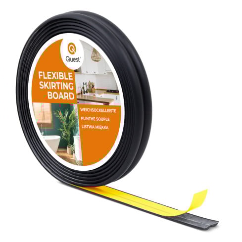 PVC Abschluss- und Kantenschutzleiste, selbstklebend schwarz 10/10 5m