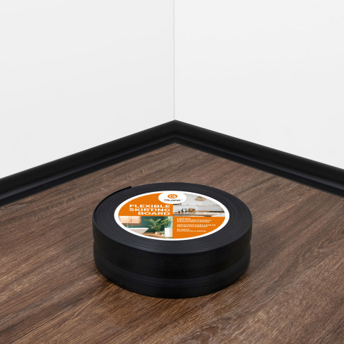 Weichsockelleiste Selbstklebend 32x23 mm, PVC Sockelleiste, Knickleiste für  Wand, Boden Flexibel, Dekorativ, UV-beständig, schwarz