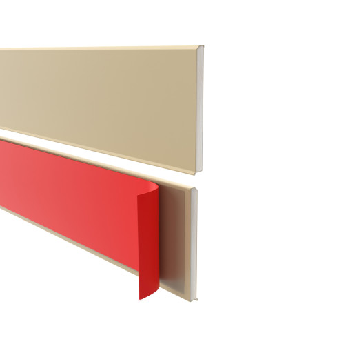 Selbstklebende PVC-Sockelleiste, glatt, 100mm, 10m, beige