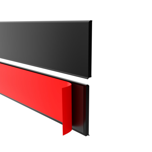 Selbstklebende PVC-Sockelleiste, glatt, 100mm, 10m, schwarz