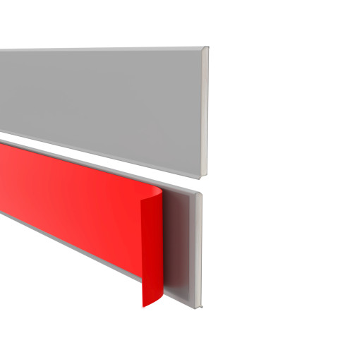 Selbstklebende PVC-Sockelleiste, glatt, 100mm, 10m, grau