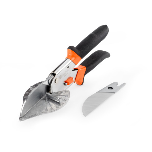 Gehrungsschere, Schere zum Winkelschneiden von PVC, Gummi, Holz, verstellbar von 45 bis 135 Grad, N3