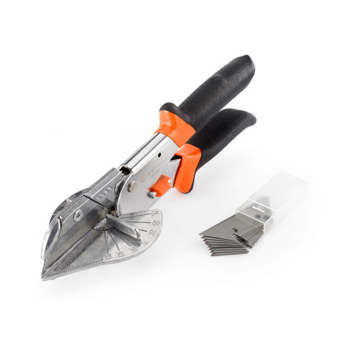 Gehrungsschere, Schere zum Winkelschneiden von PVC, Gummi, Holz, verstellbar von 45 bis 135 Grad, N4