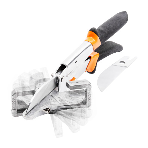 Gehrungsschere, Schere zum Winkelschneiden von PVC, Gummi, Holz, verstellbar von 45 bis 135 Grad, N5