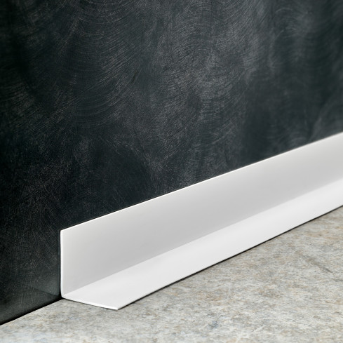 Winkelprofil Selbstklebend  , Hart-PVC Kantenschutzprofil, Winkelleiste für Innenecken, L-Form, KTZ, weiß