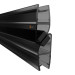 Magnetische Winkel-Duschdichtung 200 cm schwarz, 2 Stück