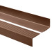Treppenkantenprofil 40x40 mm, Treppenprofil PVC für Treppenstufen, Treppenkantenschutz mit Rillen, Antirutsch, RD, braun, 150 cm