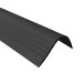 Treppenkantenprofil 52x40 mm, Treppenprofil PVC für Treppenstufen, Treppenkantenschutz mit Rillen, Antirutsch, RGPT, schwarz, 150 cm