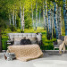 Fototapete Birke Wald Bäume Natur Wiese Wohnzimmer Schlafzimmer Tapete 150X105