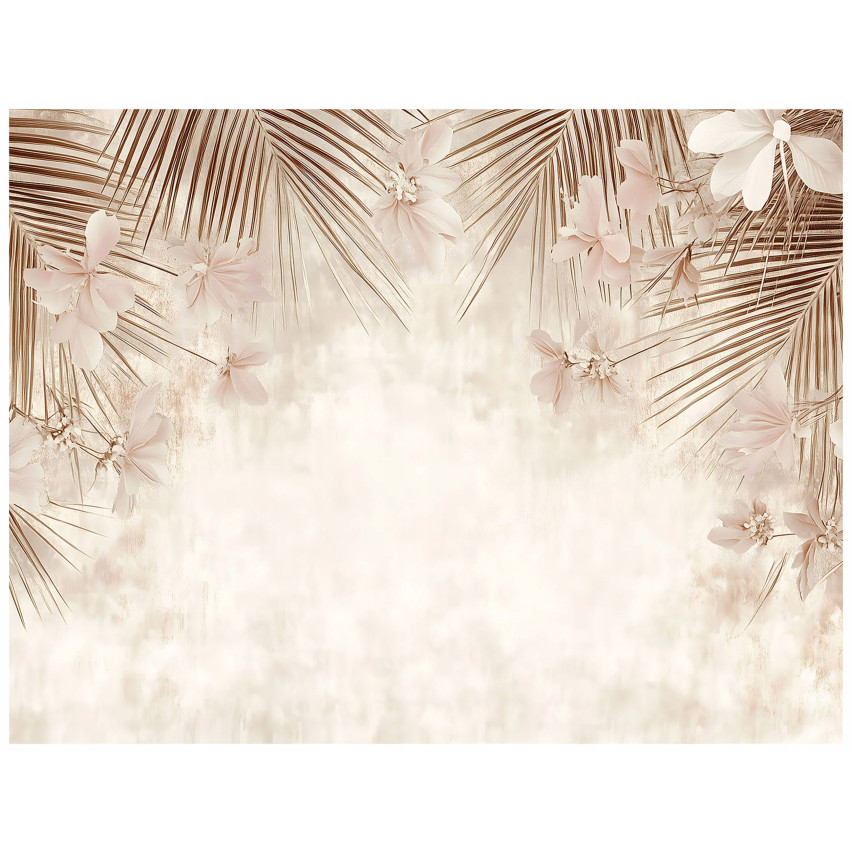 Tapete Palmenblätter Konkret Beige Boho Für Schlafzimmer Wohnzimmer Tapete 150X105