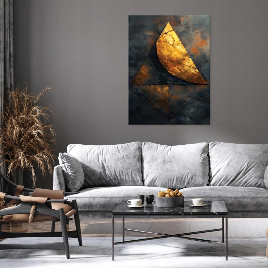 ABSTRACT INDUSTRIAL LOFT GOLD/Schwarz BEDROOM IMAGE 120x80