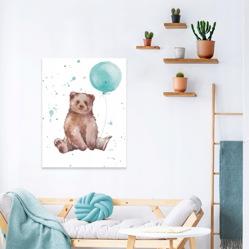 Gemälde für ein KINDERZIMMER Bär Leinwand 60x40