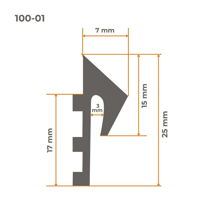 PVC-Dichtung für Metallfensterbänke braun