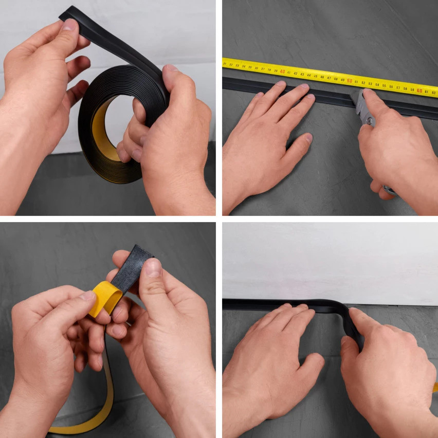 Selbstklebender PVC-Montage- und Abschlussstreifen auf Schaumstoffband 10/10 5m - dunkelbraun