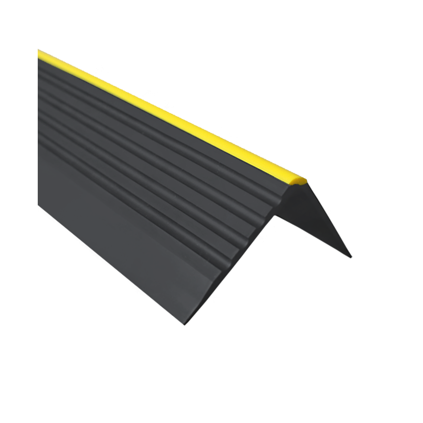 Anti-Rutsch-Treppenprofil mit Kleber, Warnprofil, 55x40mm, schwarz 
