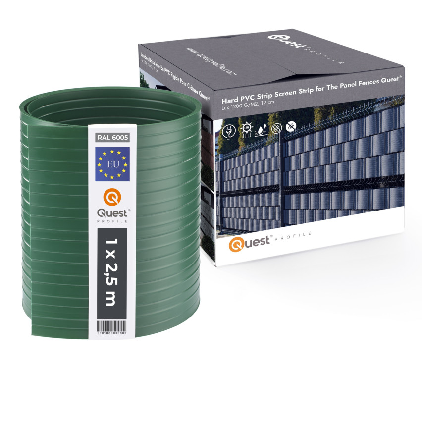 Zaunband Quest® Lux 900 g/m², 19cm Grün RAL 6005