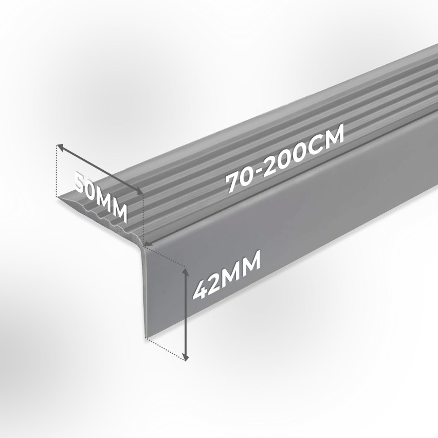 Rutschfestes Treppenprofil mit Kleber, 50x42mm, schwarz,