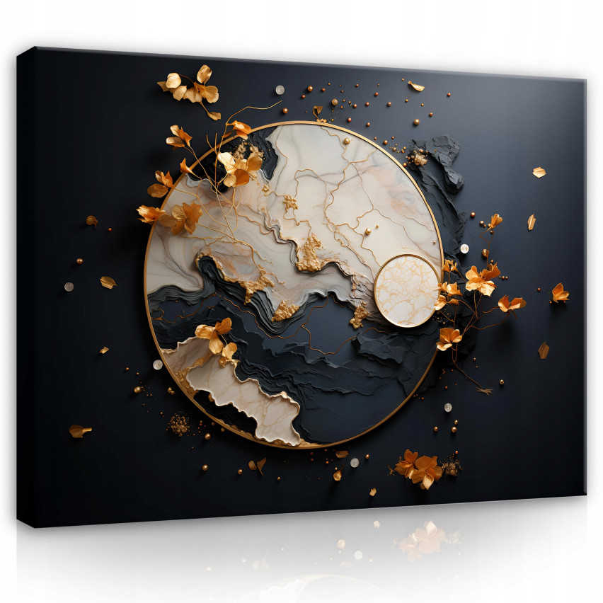 Bild ABSTRACTION BLACK MARMUR auf Leinwand Wand zum Wohnzimmer Schlafzimmer 120x80