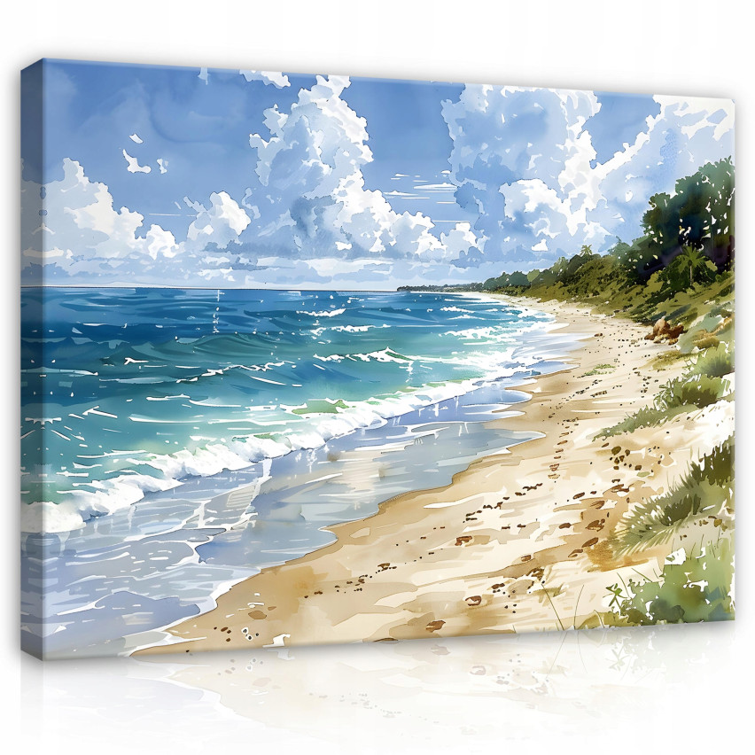 Strand Gemälde Meer wie gemalt auf Leinwand Wand Wohnzimmer Schlafzimmer Schlafzimmer 120x80
