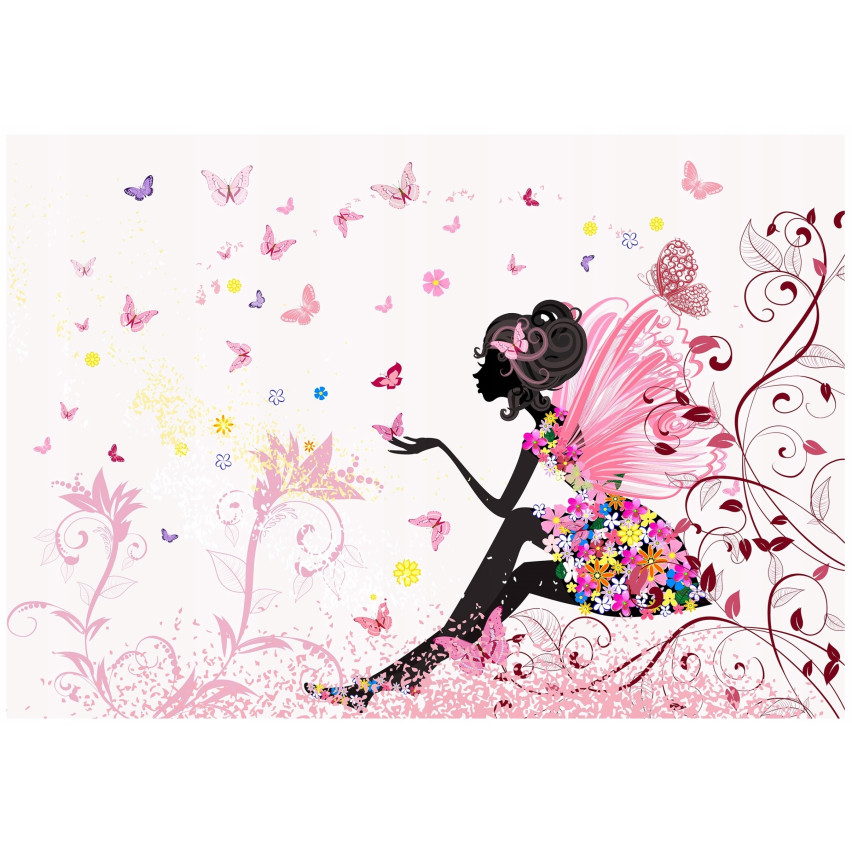 Wallpaper für Mädchen Fee Schmetterlinge Blumen Wallpaper für Kinder 350X250