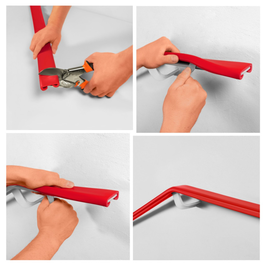 QUEST® Handlauf PVC 40x8 Treppenhandlauf Kunststoffhandlauf Profil für Treppengeländer  Gummi, Schwarz