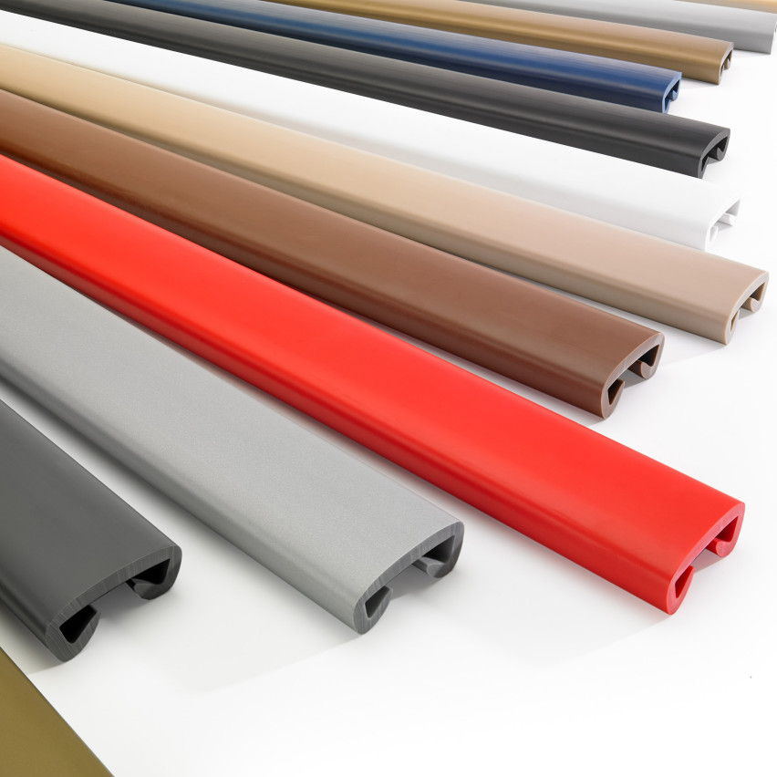 Handlauf PVC, Treppenhandlauf, Treppengeländer, PREMIUM, 40x8mm, hellbraun, 1m
