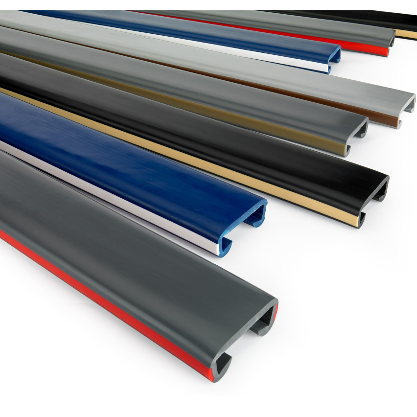 Handlauf PVC, Treppenhandlauf, Treppengeländer, LUX, 40x8mm, grau/braun, 1m