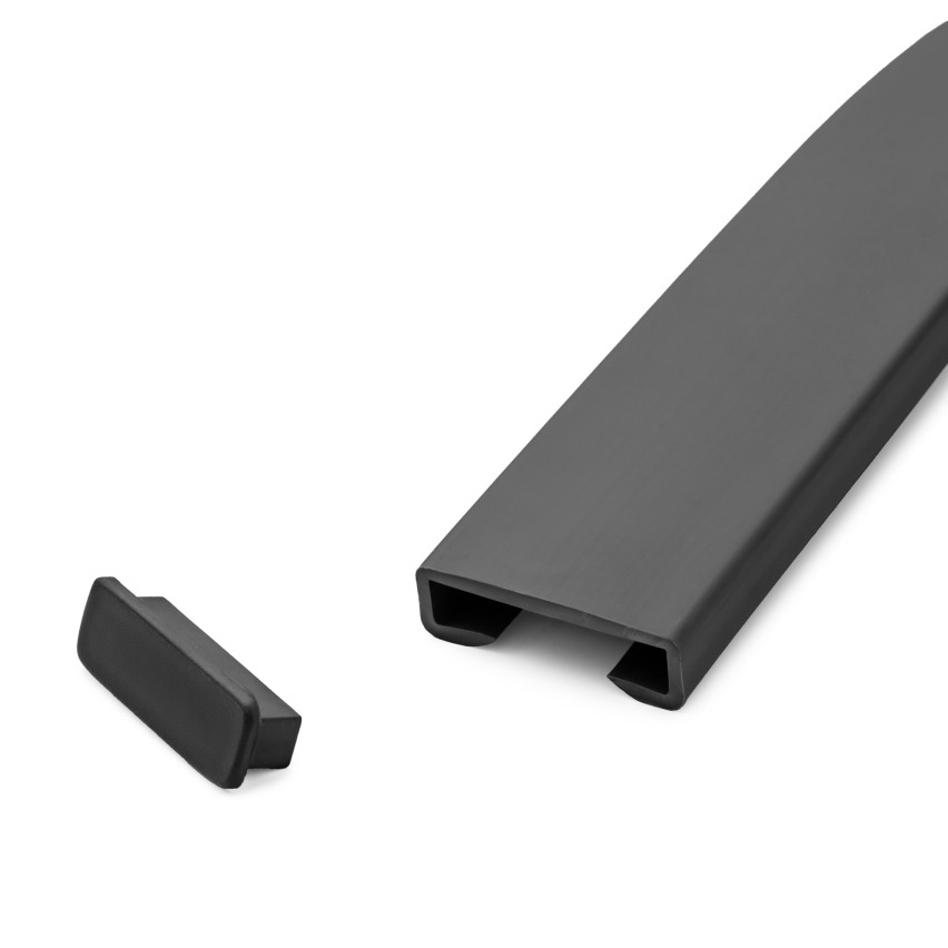 Ausführung für PVC-Geländerpfosten, Endkappe für Geländerprofil STANDARD, 40x8, schwarz