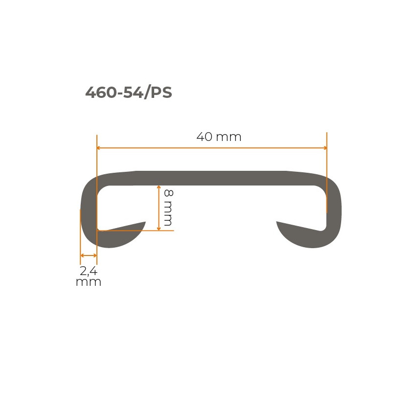 Handlauf PCV STANDARD Geländer 40x8mm dunkelgrau 