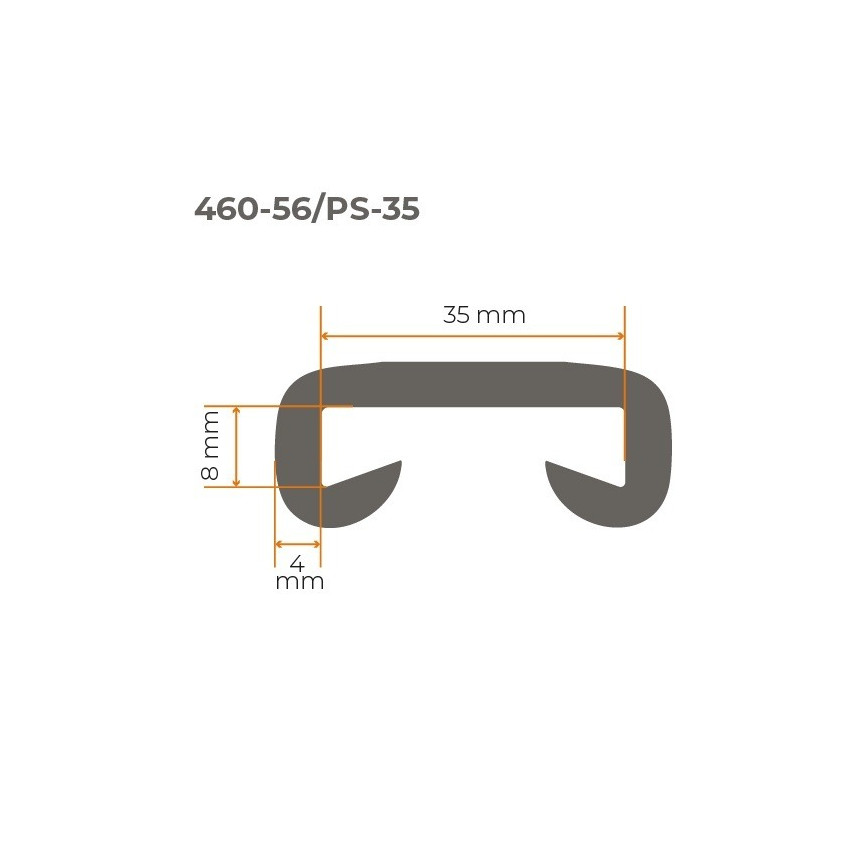 Handlauf PVC, Treppenhandlauf, Treppengeländer, PREMIUM, 35x8mm, schwarz, 1m