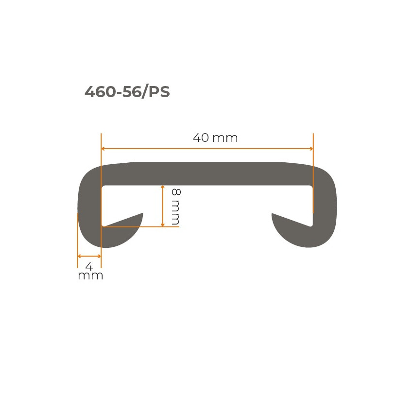 Handlauf PVC, Treppenhandlauf, Treppengeländer, PREMIUM, 40x8mm, schwarz, 1m