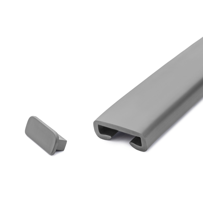Ausführung für PVC-Geländerpfosten, Endkappe für Geländerprofil PREMIUM, 40x8, dunkelgrau