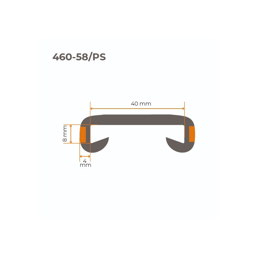 PVC Handlaufleiste LUX, Handlaufprofil, Handlauf 40x8mm weiß/schwarz