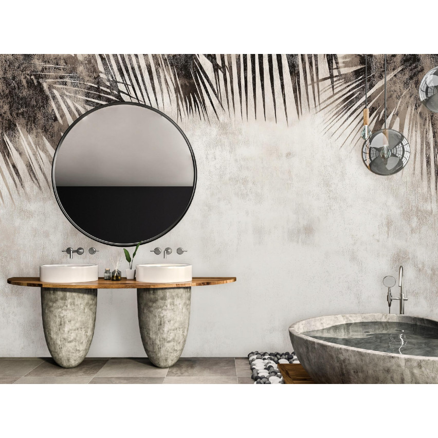 Tapete Palmwedel Beton Boho Küche Schlafzimmer Wohnzimmer Tapete 200X140
