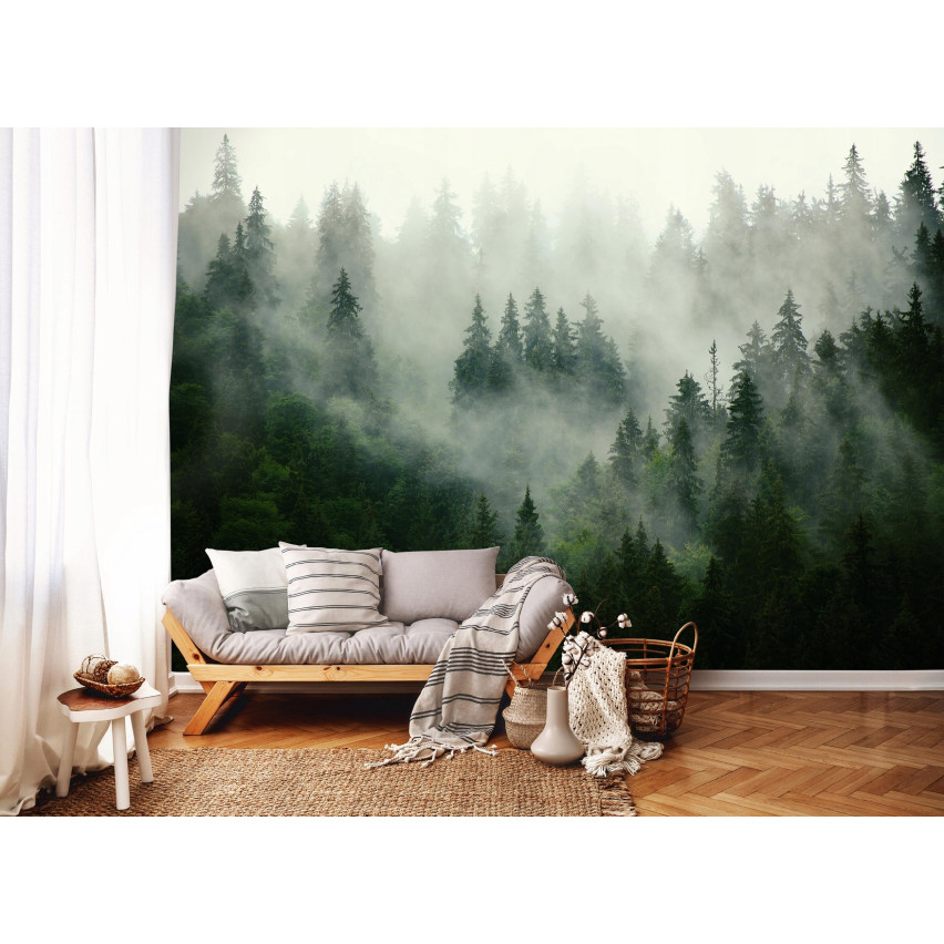 Nebel Wald Tapete für Schlafzimmer Wohnzimmer Tapete Vlies 200X140