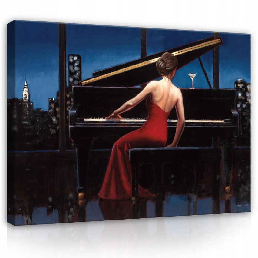 Leinwandgemälde Frau Musik Klavier 60x40