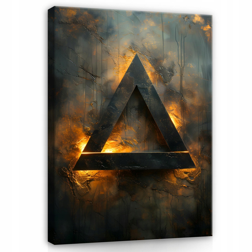 ABSTRACT OF GEOMETRIC FIGURES GOLDEN BLACK FOR SITTING ROOM 60x40