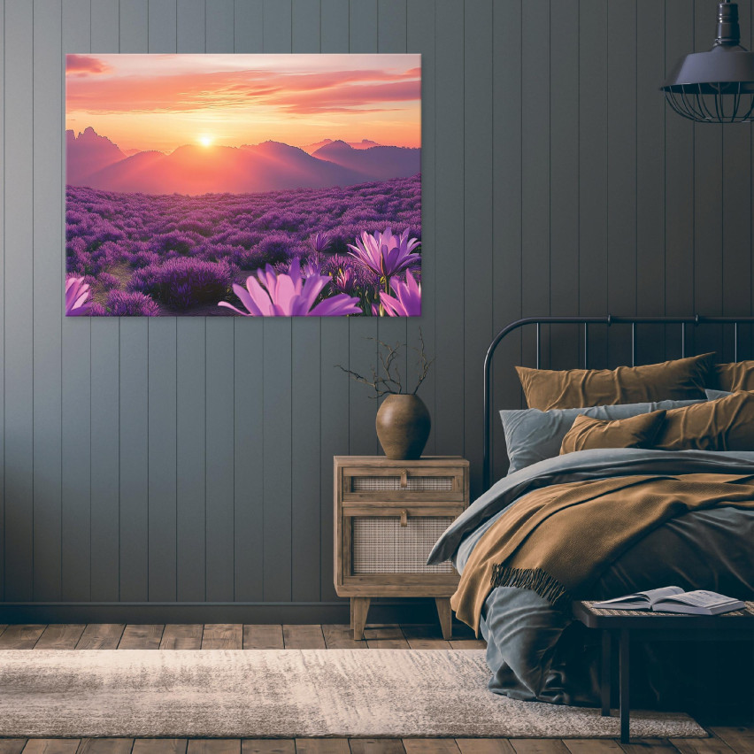 Gemälde für das Wohnzimmer Wohnzimmer Küche Berge Blick auf Leinwand Wand 60x40