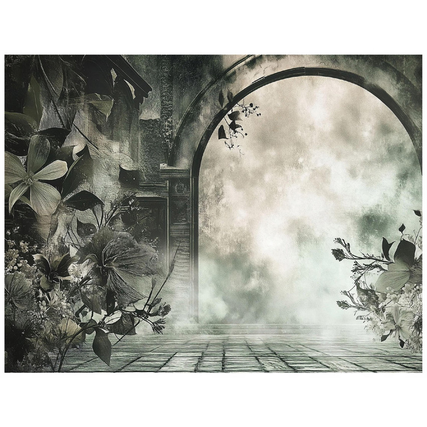 Fototapete Blätter Vintage Beton Nachahmung für Schlafzimmer Wohnzimmer Tapete 300X210