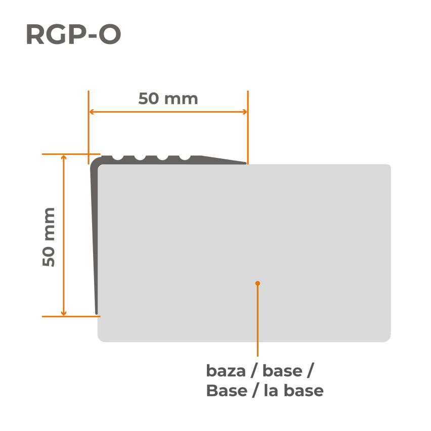 Warnschutz-Treppenprofil RGP-O 50x50 mm 150 cm gelb, 50x50mm, 1,5m