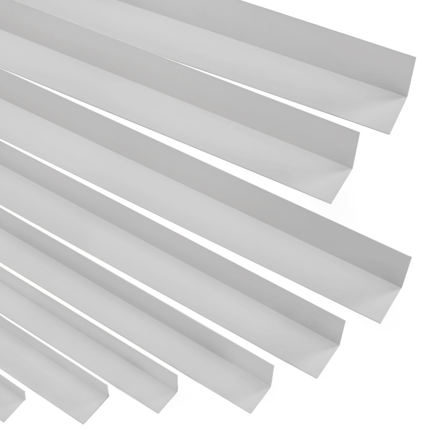 PVC-Eckprofil, ungleich, außen aufgeklebt, Eckschutz, grau
