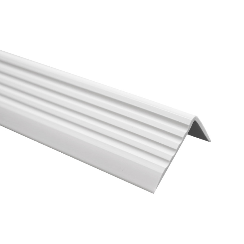 Treppenkantenprofil, Selbstklebend, PVC, Kunststoff, Antirutsch-Profil, Winkelprofil, 40x25mm, hellgrau