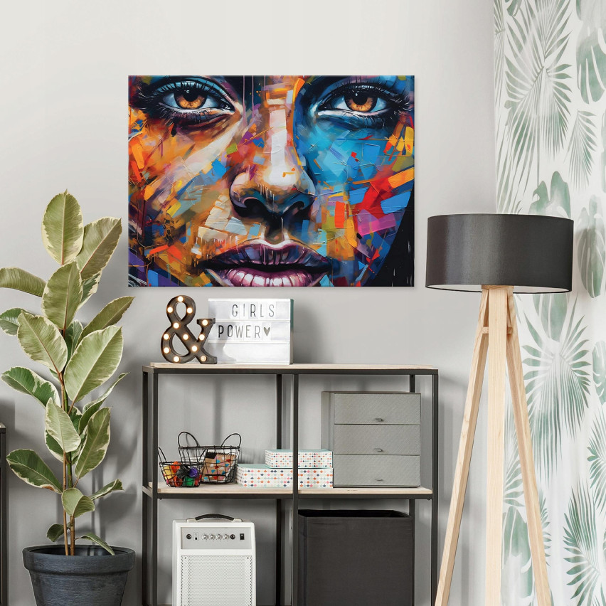 Bild FRAUENGESICHT USTA Abstraktion Kunst 120x80